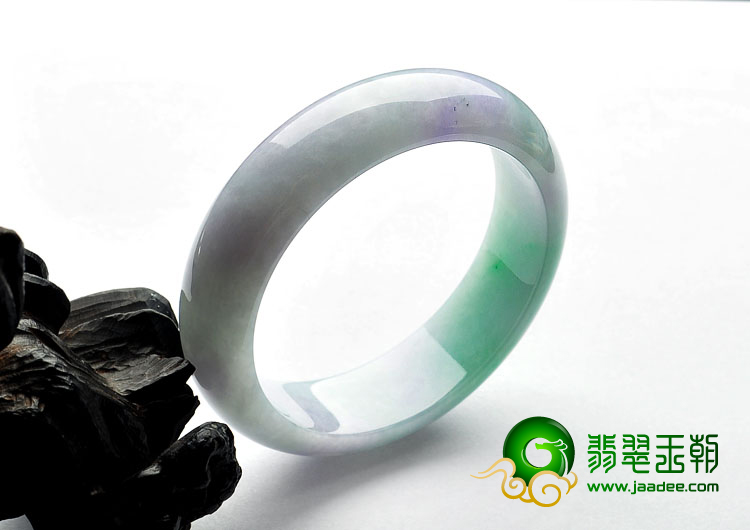 糯冰种春带彩缅甸翡翠A货手镯（57.9mm）
