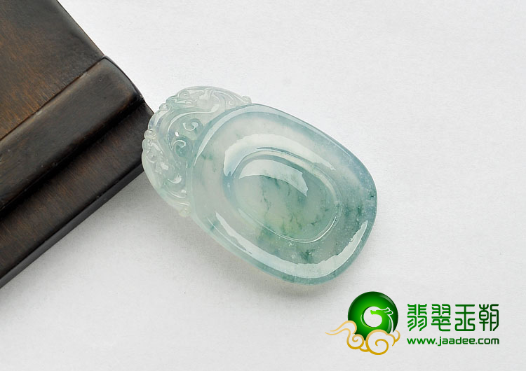 冰种飘花缅甸翡翠A货福在眼前挂件