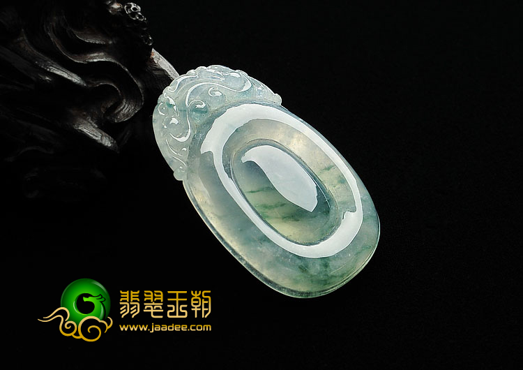 冰种飘花缅甸翡翠A货福在眼前挂件