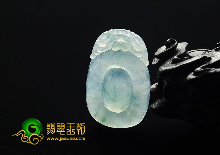 冰种飘花缅甸翡翠A货福在眼前挂件