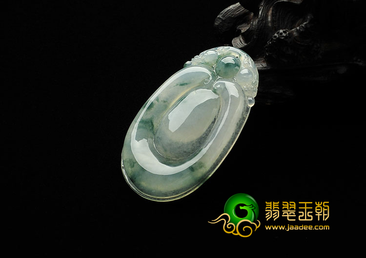 冰种飘花缅甸翡翠A货福在眼前挂件