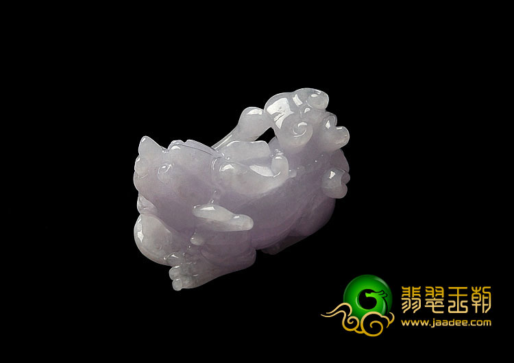 糯冰种紫罗兰缅甸翡翠A货貔貅挂件