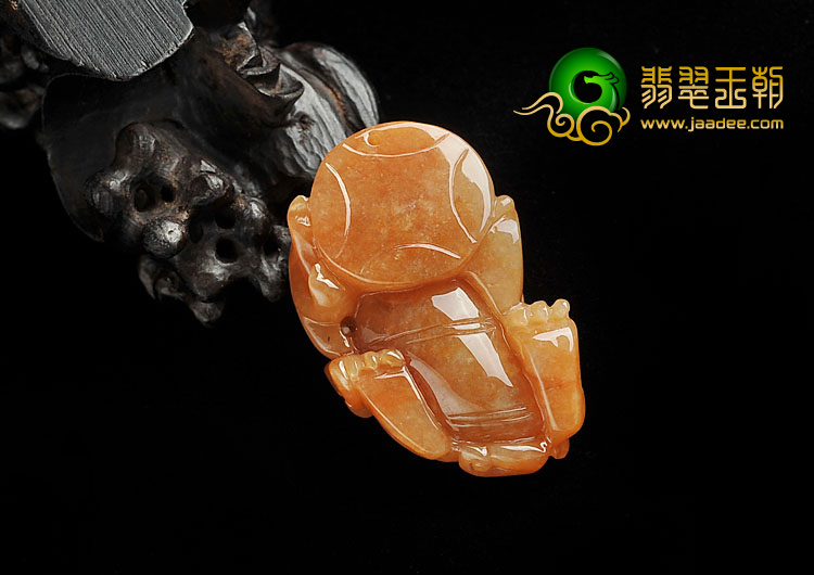 糯冰种红黄翡缅甸翡翠A货貔貅挂件