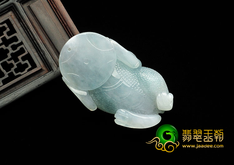 糯冰种晴水缅甸翡翠A货貔貅挂件