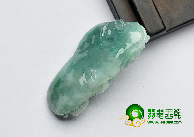 糯冰种晴水缅甸翡翠A货钟馗打鬼挂件