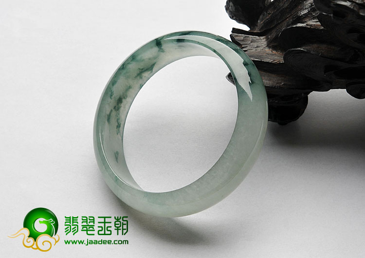 冰种飘花缅甸翡翠A货手镯（57.8mm）