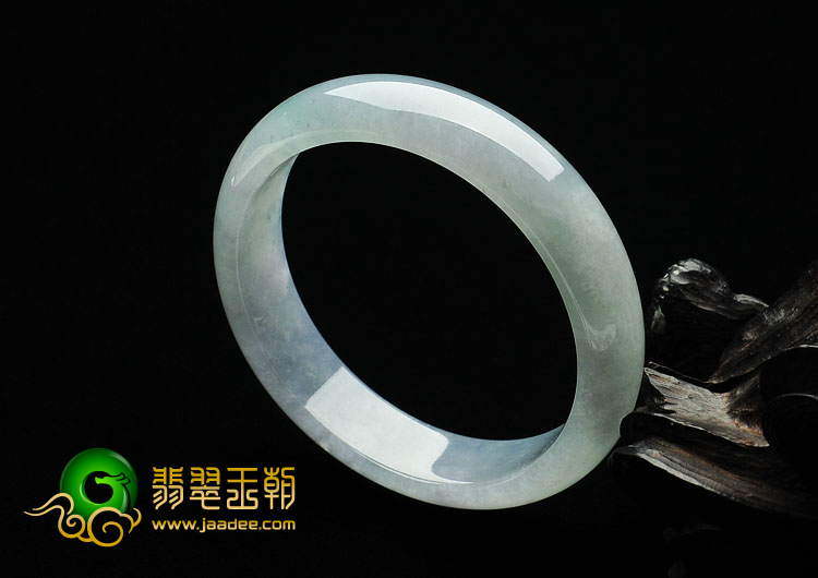冰种略飘花缅甸翡翠A货手镯（58.4mm）