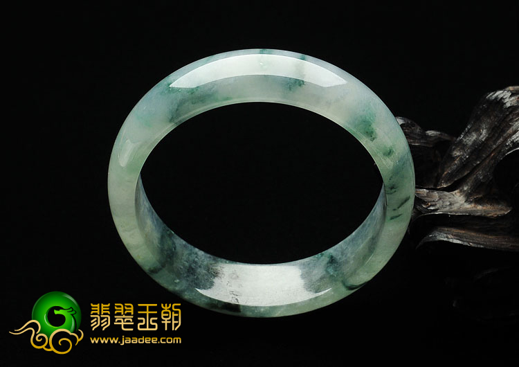 冰种飘花缅甸翡翠A货手镯（58.7mm）