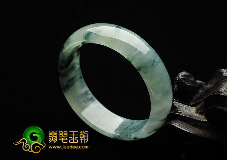 冰种飘花缅甸翡翠A货手镯（58.7mm）