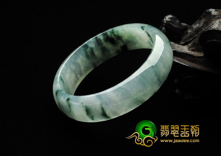 冰种飘花缅甸翡翠A货手镯（58.7mm）