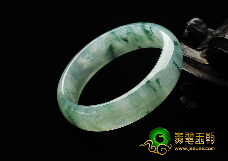 冰种飘花缅甸翡翠A货手镯（59mm）