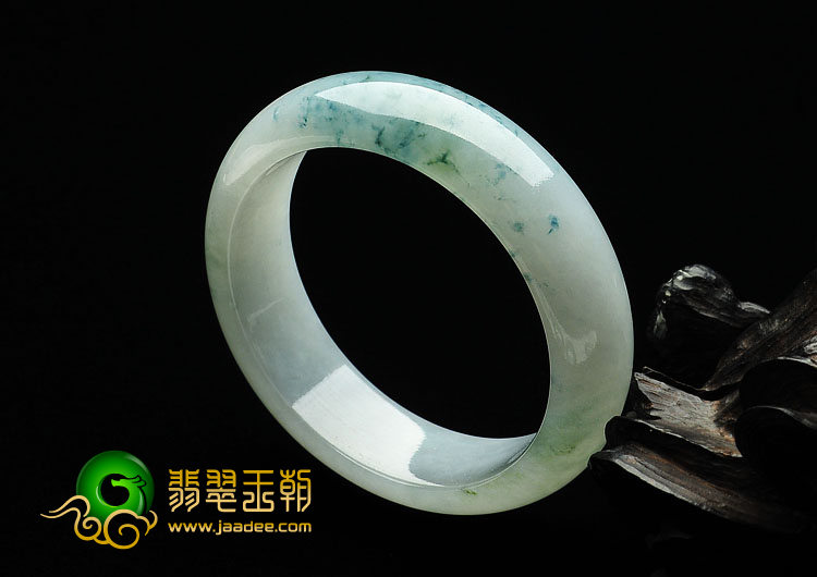 糯冰种飘花缅甸翡翠A货手镯（56.7mm）
