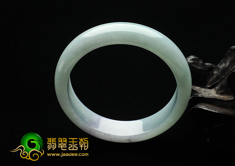 糯冰种晴水略带紫罗兰缅甸翡翠A货手镯（57.3mm）
