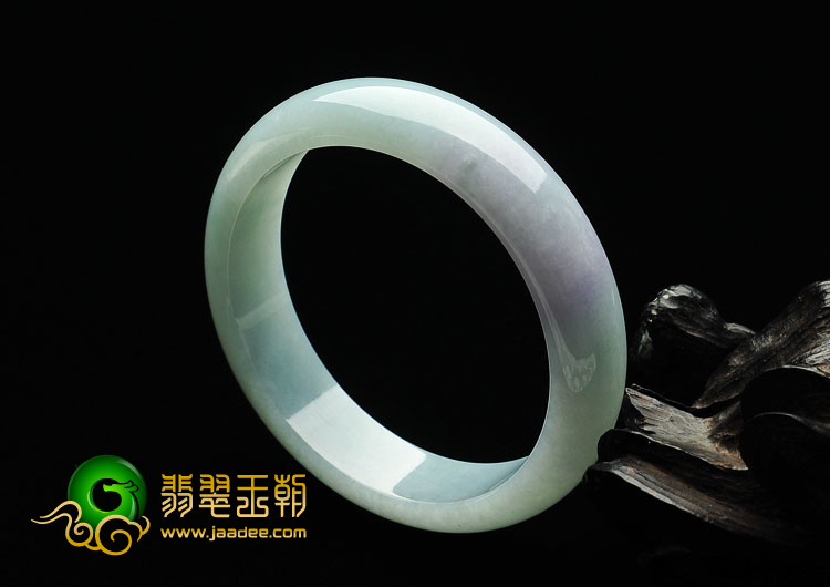 糯冰种晴水略带紫罗兰缅甸翡翠A货手镯（57.3mm）