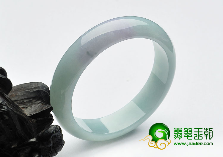 糯冰种晴水略带紫罗兰缅甸翡翠A货手镯（57.3mm）