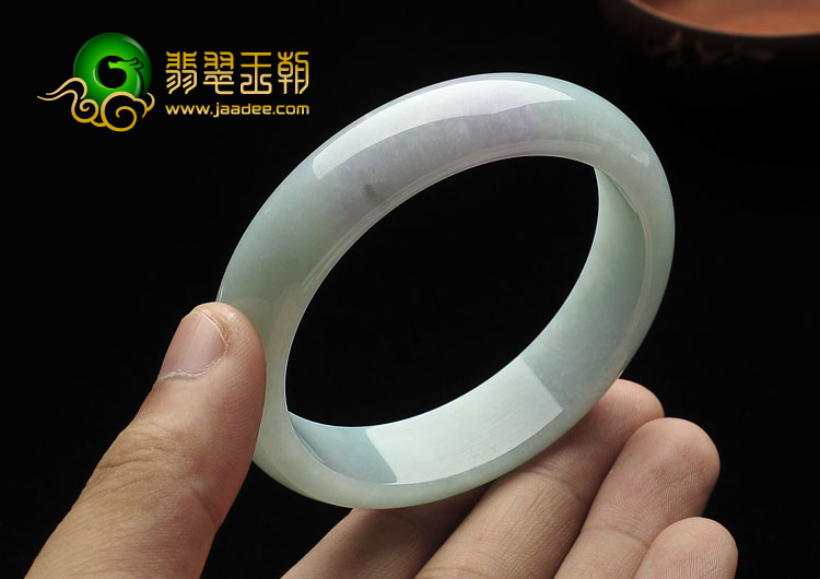 糯冰种晴水略带紫罗兰缅甸翡翠A货手镯（57.3mm）