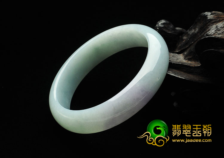 糯冰种晴水略带紫罗兰缅甸翡翠A货手镯（57.3mm）