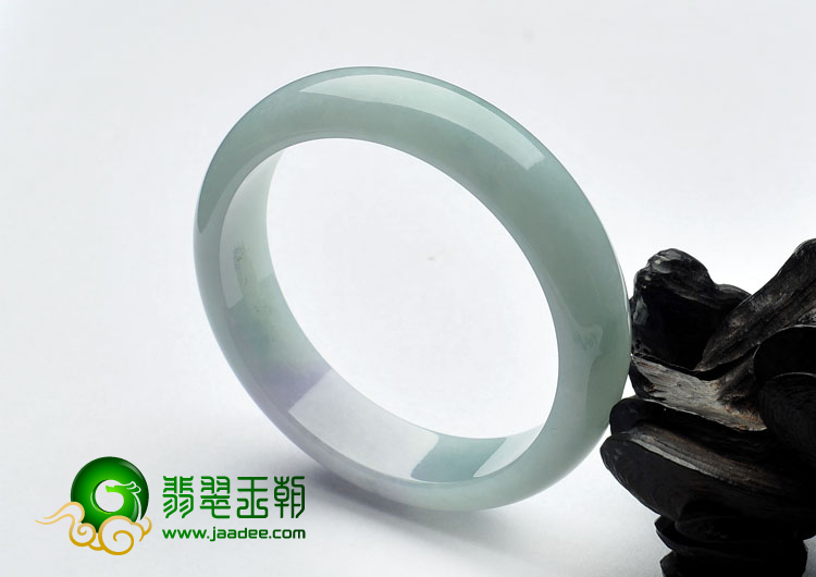 糯冰种晴水略带紫罗兰缅甸翡翠A货手镯（57.3mm）