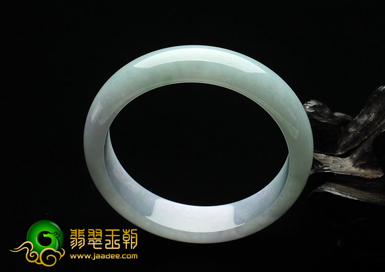 糯冰种晴水略带紫罗兰缅甸翡翠A货手镯（58mm）