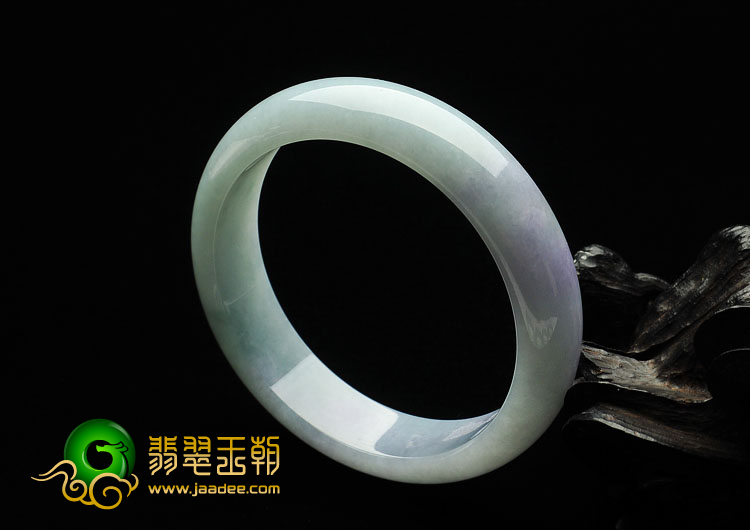 糯冰种晴水略带紫罗兰缅甸翡翠A货手镯（58mm）