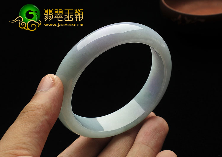 糯冰种晴水略带紫罗兰缅甸翡翠A货手镯（58mm）