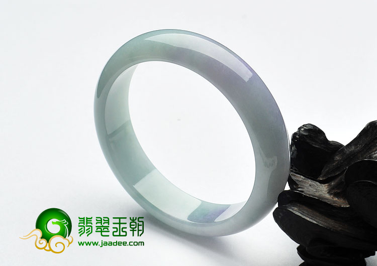 糯冰种晴水略带紫罗兰缅甸翡翠A货手镯（58mm）