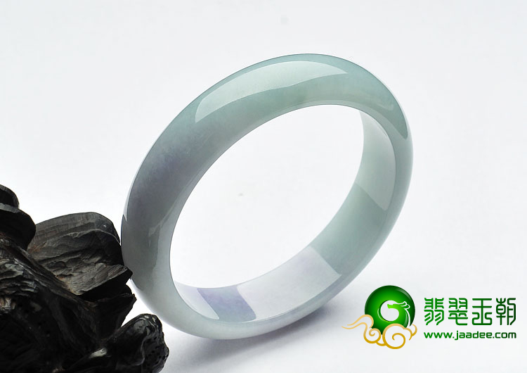 糯冰种晴水略带紫罗兰缅甸翡翠A货手镯（58mm）
