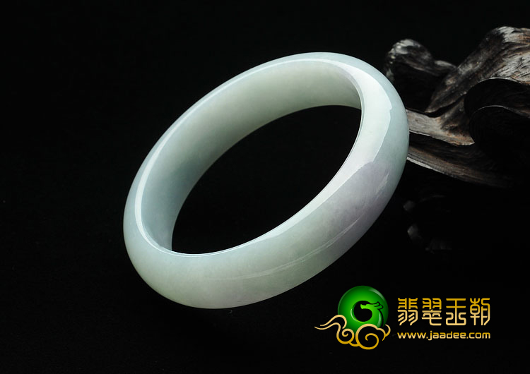 糯冰种晴水略带紫罗兰缅甸翡翠A货手镯（57.5mm）