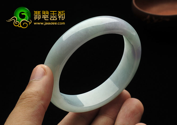 糯冰种晴水略带紫罗兰缅甸翡翠A货手镯（57.5mm）
