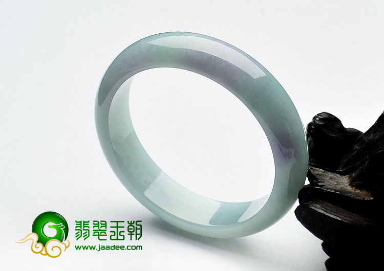 糯冰种晴水略带紫罗兰缅甸翡翠A货手镯（57.5mm）