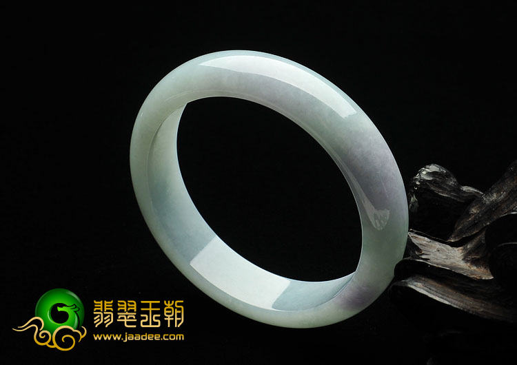 糯冰种晴水略带紫罗兰缅甸翡翠A货手镯（57.5mm）