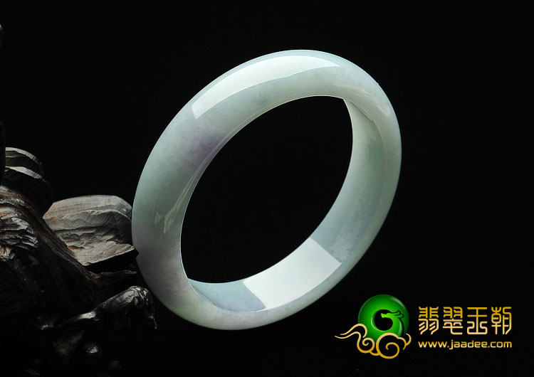 糯冰种晴水略带紫罗兰缅甸翡翠A货手镯（57.5mm）