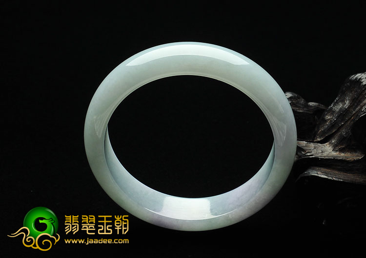 糯冰种晴水略带紫罗兰缅甸翡翠A货手镯（57.5mm）