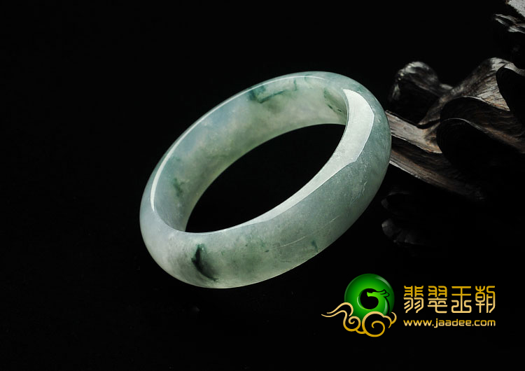 冰种飘花缅甸翡翠A货手镯（55.6mm）