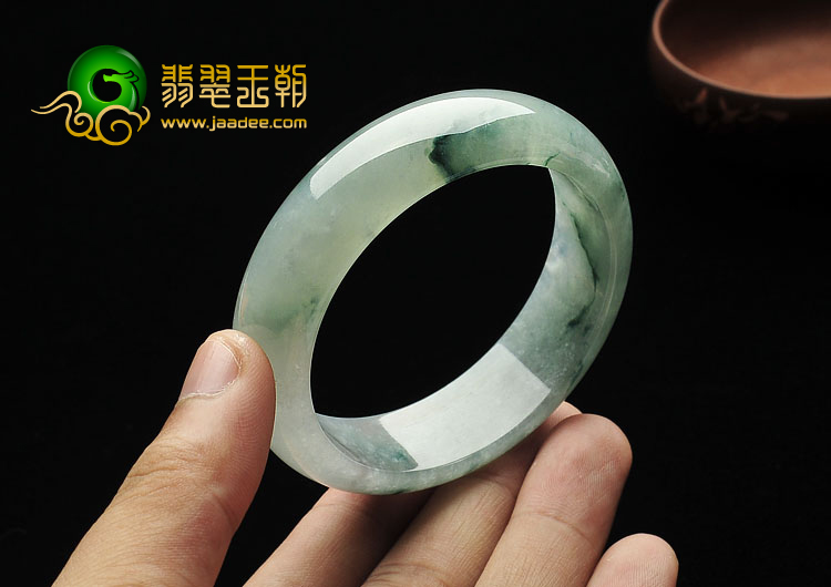 冰种飘花缅甸翡翠A货手镯（55.6mm）