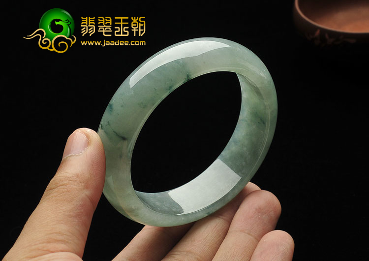 冰种飘花缅甸翡翠A货手镯（57.7mm）