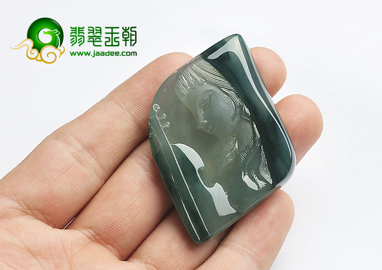 冰种晴水缅甸翡翠A货知音挂件