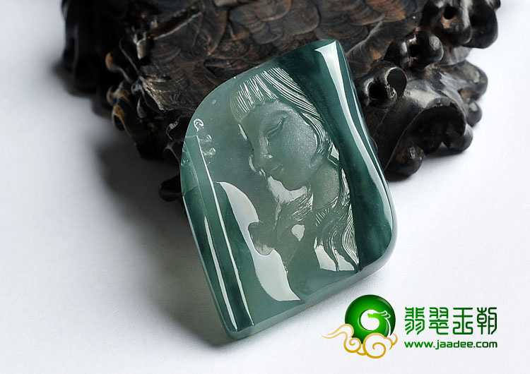 冰种晴水缅甸翡翠A货知音挂件