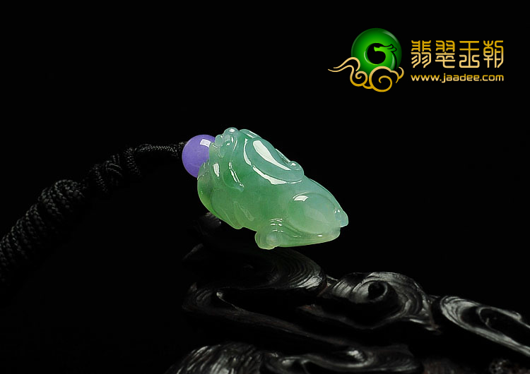 糯冰种飘花缅甸翡翠A货貔貅挂件