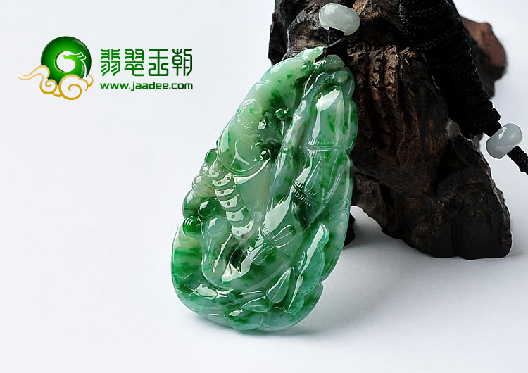 糯冰种飘翠缅甸翡翠A货节节高挂件