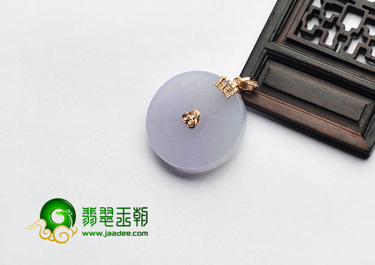 冰种紫罗兰缅甸翡翠A货平安扣挂件