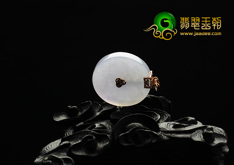 冰种紫罗兰缅甸翡翠A货平安扣挂件