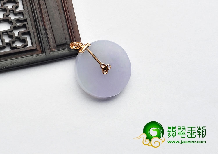 冰种紫罗兰缅甸翡翠A货平安扣挂件