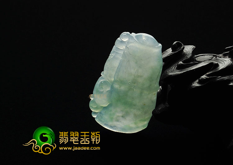 冰种飘花缅甸翡翠A货节节高挂件