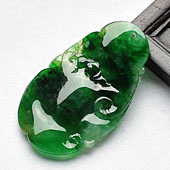 冰种黄加绿缅甸翡翠A货如意挂件