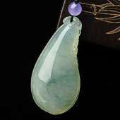 冰种飘花缅甸翡翠A货福瓜挂件