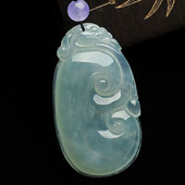 冰种晴水缅甸翡翠A货如意挂件