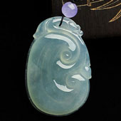 冰种晴水缅甸翡翠A货如意挂件