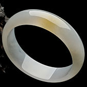冰种晴水略带黄翡缅甸翡翠A货手镯（57.8mm）