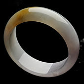 糯冰种紫罗兰黄翡缅甸翡翠A货手镯（55.8mm）